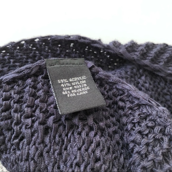 NWT Catherine Malandrino navy blue chunky cardigan open draped sweater XS - Picture 9 of 9